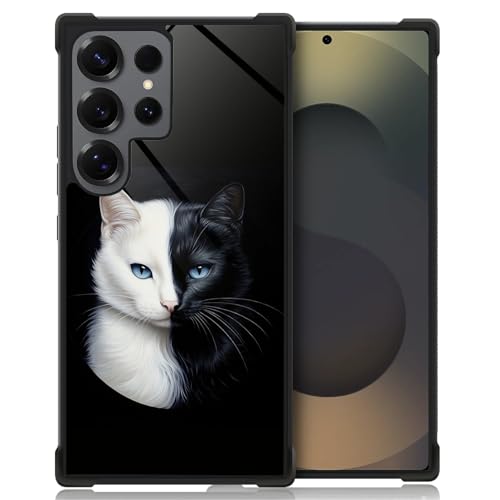 CARLOCA Schutzhülle für Samsung Galaxy S25 Ultra, modisches Grafikdesign, stoßfest, kratzfest, Fallschutz, Schwarz / Weiß, Katze, blaue Augen, Yin Yang CARLOCA Schutzhülle für Samsung Galaxy S25 Ultra, modisches Grafikdesign, stoßfest, kratzfest, Fallschutz, Schwarz / Weiß, Katze, blaue Augen, Yin Yang von CARLOCA