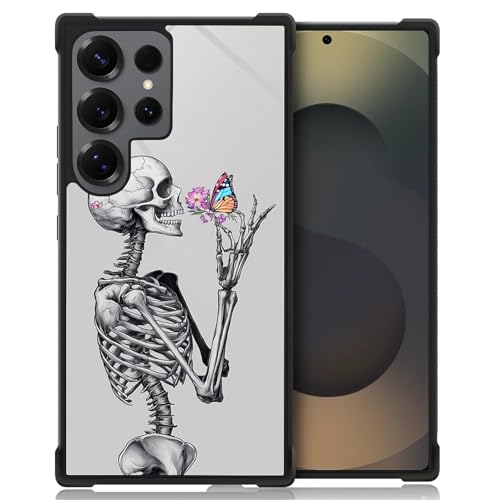 CARLOCA Schutzhülle für Samsung Galaxy S25 Ultra für Mädchen und Jungen, ultraschutz, stoßfest, weiches Silikon, TPU, rutschfeste Rückseite, für Samsung Galaxy S25 Ultra-Muster, Skelett, Blumen CARLOCA Schutzhülle für Samsung Galaxy S25 Ultra für Mädchen und Jungen, ultraschutz, stoßfest, weiches Silikon, TPU, rutschfeste Rückseite, für Samsung Galaxy S25 Ultra-Muster, Skelett, Blumen von CARLOCA