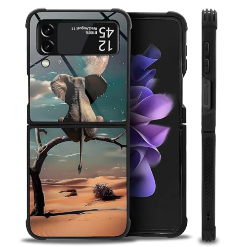 CARLOCA Schutzhülle für Samsung Galaxy Z Flip 3 5G, ultra Schutz, stoßfest, weiches Silikon, TPU, rutschfeste Rückseite, Motiv: Elefant, Mondschein, Himmel CARLOCA Schutzhülle für Samsung Galaxy Z Flip 3 5G, ultra Schutz, stoßfest, weiches Silikon, TPU, rutschfeste Rückseite, Motiv: Elefant, Mondschein, Himmel von CARLOCA