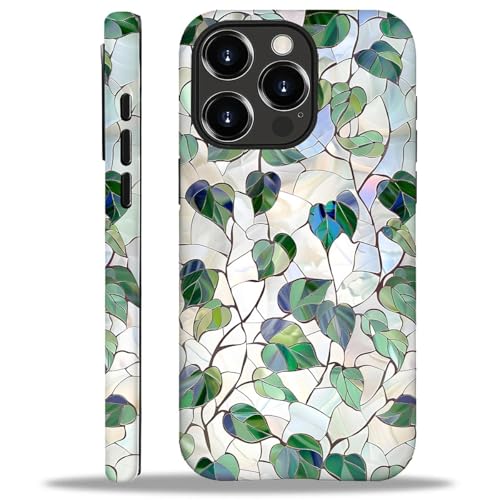 CARLOCA Schutzhülle für iPhone 13 / 14, kompatibel mit Magsafe, Ganzkörper-Schutzhülle, glänzend, stoßfest, magnetische Aufladung, ästhetisches Muster, Art-Deco, Buntglas, Frühlingslaub CARLOCA Schutzhülle für iPhone 13 / 14, kompatibel mit Magsafe, Ganzkörper-Schutzhülle, glänzend, stoßfest, magnetische Aufladung, ästhetisches Muster, Art-Deco, Buntglas, Frühlingslaub von CARLOCA