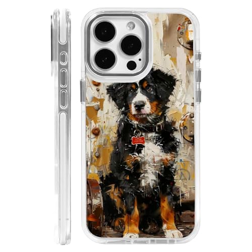 CARLOCA Schutzhülle für iPhone 15 Pro Max, kompatibel mit Magsafe, weiß, transparent, stoßfest, weiches Silikon, magnetische Aufladung, modisches Muster, Berner Sennenhund CARLOCA Schutzhülle für iPhone 15 Pro Max, kompatibel mit Magsafe, weiß, transparent, stoßfest, weiches Silikon, magnetische Aufladung, modisches Muster, Berner Sennenhund von CARLOCA