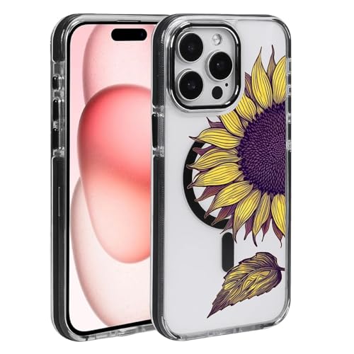CARLOCA Schutzhülle für iPhone 16, kompatibel mit Magsafe, schwarz, transparent, stoßfest, weiches Silikon, magnetische Aufladung, modisches Muster, Handzeichnung, Cartoon, gelbe Sonnenblume CARLOCA Schutzhülle für iPhone 16, kompatibel mit Magsafe, schwarz, transparent, stoßfest, weiches Silikon, magnetische Aufladung, modisches Muster, Handzeichnung, Cartoon, gelbe Sonnenblume von CARLOCA