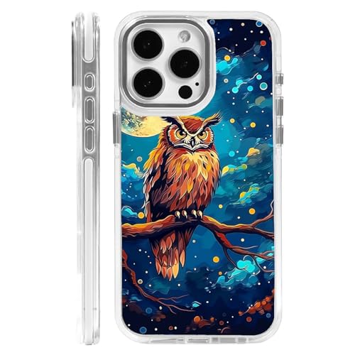 CARLOCA Schutzhülle für iPhone 16, kompatibel mit Magsafe, weiß, transparent, stoßfest, weiches Silikon, magnetische Aufladung, modisches Muster, Sternenhimmel, ernsthafte Eule CARLOCA Schutzhülle für iPhone 16, kompatibel mit Magsafe, weiß, transparent, stoßfest, weiches Silikon, magnetische Aufladung, modisches Muster, Sternenhimmel, ernsthafte Eule von CARLOCA