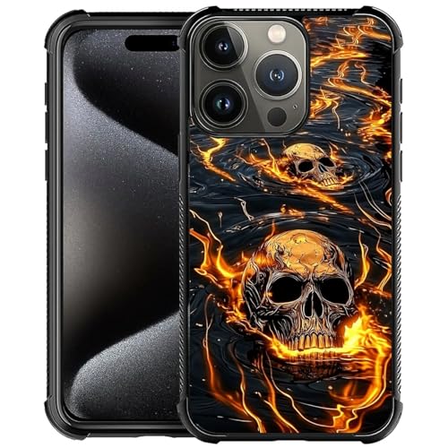 CARLOCA Schutzhülle für iPhone 16 Pro Max, für Mädchen und Jungen, ultraschutz, stoßfest, weiches Silikon, TPU, rutschfeste Rückseite, Cartoon-Totenkopf-Muster, orangefarbene gelbe Flammen CARLOCA Schutzhülle für iPhone 16 Pro Max, für Mädchen und Jungen, ultraschutz, stoßfest, weiches Silikon, TPU, rutschfeste Rückseite, Cartoon-Totenkopf-Muster, orangefarbene gelbe Flammen von CARLOCA