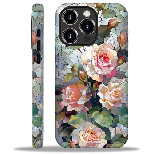 CARLOCA Schutzhülle für iPhone 16 Pro Max, kompatibel mit Magsafe, Ganzkörper-Schutzhülle, glänzend, stoßfest, magnetisch, ästhetisches Muster, 3D-Glasmalerei, Mosaik, rosa Rosen CARLOCA Schutzhülle für iPhone 16 Pro Max, kompatibel mit Magsafe, Ganzkörper-Schutzhülle, glänzend, stoßfest, magnetisch, ästhetisches Muster, 3D-Glasmalerei, Mosaik, rosa Rosen von CARLOCA