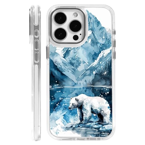 CARLOCA Schutzhülle für iPhone 16 Pro Max, kompatibel mit Magsafe, weiß, transparent, stoßfest, weiches Silikon, magnetische Aufladung, modisches Muster, weißer Eisbär, Schneeberge CARLOCA Schutzhülle für iPhone 16 Pro Max, kompatibel mit Magsafe, weiß, transparent, stoßfest, weiches Silikon, magnetische Aufladung, modisches Muster, weißer Eisbär, Schneeberge von CARLOCA