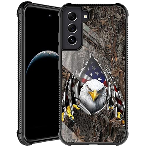 CARLOCA Schutzhülle kompatibel mit Samsung Galaxy S21 Plus, American Eagle Camo Hülle für Galaxy S21+ Plus, Jungen, Herren, kratzfeste, weiche TPU-Hülle für Samsung S21 Plus, 17 cm (6,7 Zoll), USA von CARLOCA