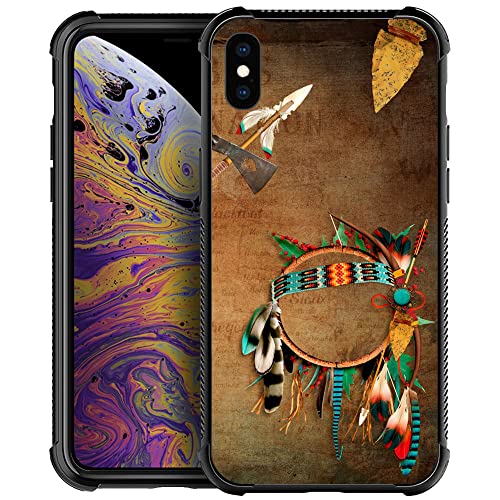 CARLOCA iPhone XR Hülle, iPhone XR Hüllen für Mädchen Frauen Jungen, Indianer Pfeilspitze Indiand Muster Design Stoßfeste Anti-Kratz-Hülle für Apple iPhone XR von CARLOCA