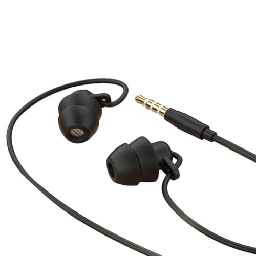 CARMOTTER Schlaf-Kopfhörer, Silikon, seitlicher Schlaf, schalldicht, drucklos, Iin-Ear-Kopfhörer mit 1,2 m langem Kabel (Schwarz 3,5) von CARMOTTER