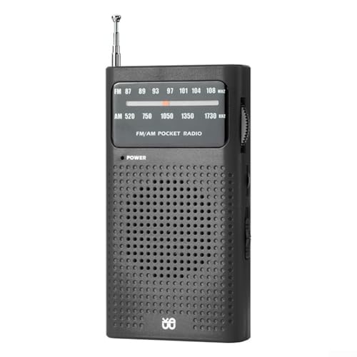 Tragbare DAB-Radios, digitales Vollband-Mini-AM-FM-Radio mit Lautsprecher, Kopfhörer geeignet für Innen- und Außenbereich (schwarz) von CARMOTTER
