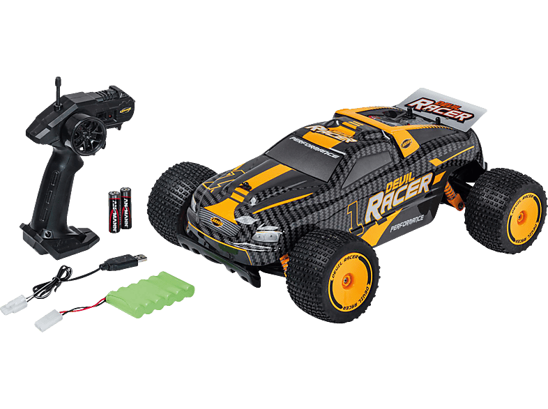 CARSON 1:10 Devil Racer 2.4GHz 100% RTR orange, ferngesteuertes Fahrzeug R/C Spielzeugauto, Orange von CARSON