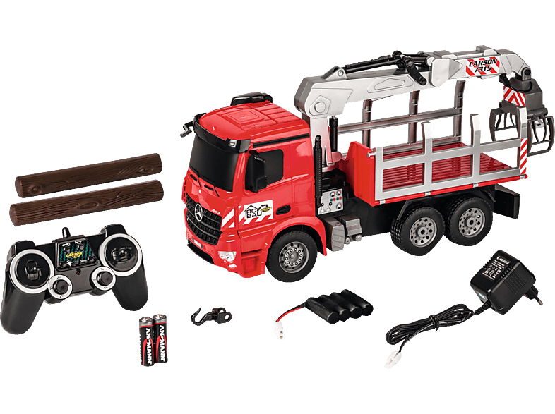 CARSON 1:20 MB Arocs Holztransporter 100% RTR Spielzeugmodell, Rot von CARSON