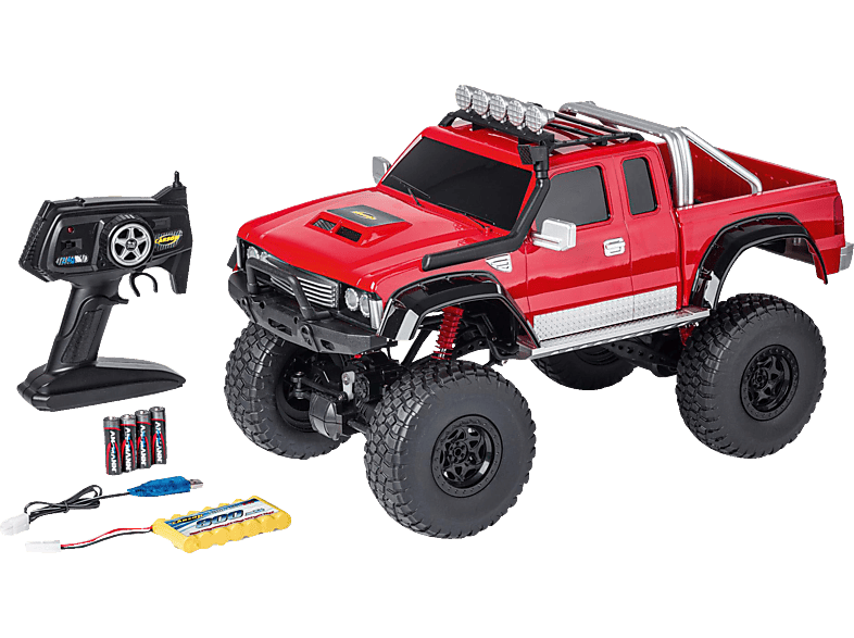 CARSON 1:8 Pickup Crawler 2.4G 100% RTR rot, ferngesteuertes Fahrzeug R/C Spielzeugauto, Rot von CARSON