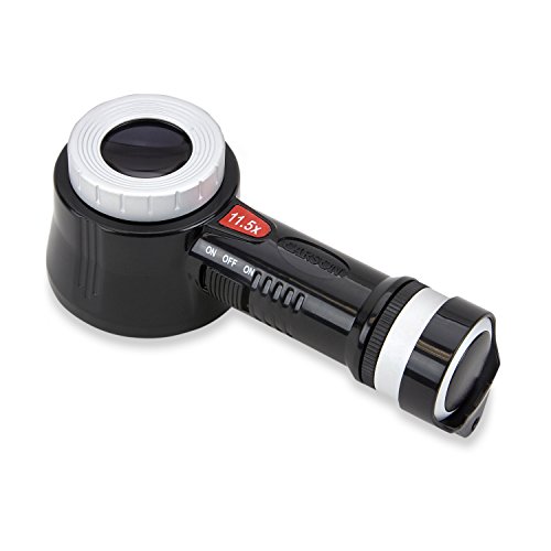 Carson CP-45 MeasureLoupe 11,5x Messlupe mit LED, UV-Licht und Messskala von Carson