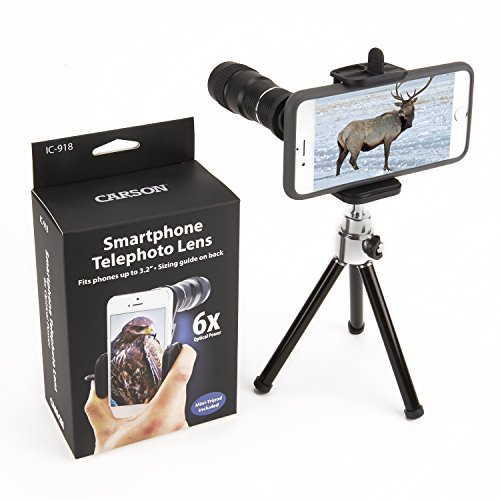 Carson HookUpz Universal Smartphone Adapter mit 6 x 18 mm Teleobjektiv Monokular und verstellbares Mini Stativ Carson HookUpz Universal Smartphone Adapter mit 6 x 18 mm Teleobjektiv Monokular und verstellbares Mini Stativ von Carson