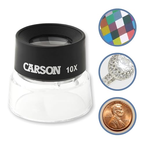 Carson LumiLoupe 10x Standlupe ideal zur Betrachtung von Münzen, Briefmarken, Fotografien, Miniaturen, Dias (LL-10) von CARSON