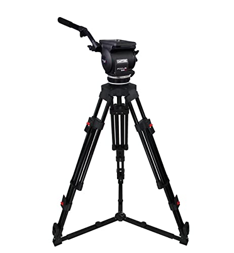 CARTONI Focus 22 2-St CF System - Schwarz - Kohlefaser - Fluidkopf, Bodenspinne - 22 kg Traglast - Kamera-Stativ von CARTONI