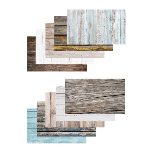 Caruba Backdrops Wood 10er Pack - Kreative Fotografie Untergründe für Flache Lays - Beidseitig Gedruckt - 57x87 cm von Caruba