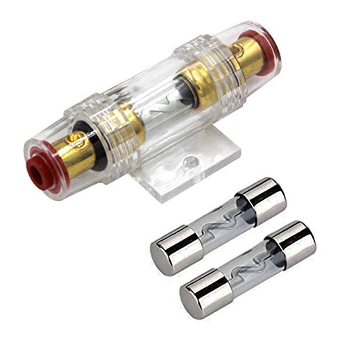 Carviya 4–8 Gauge AWG Inline-Sicherungshalter mit zwei 30 Amp AGU Typ Sicherungen für Auto-Audio/Alarm/Verstärker/Kompressoren (30 A, 1 Stück) von CARVIYA