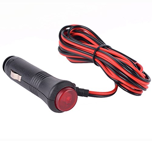 Carviya Auto Motorrad/Motorrad 12 V-24 V Zigarettenanzünder Stromversorgungsadapter mit Stecker, Kabel mit Schalter, eingebaute 5A Sicherung (3 Meter) von CARVIYA