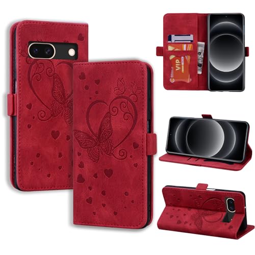 CASAFUNY Handyhülle für Google Pixel 8A Hülle, PU Leder Tasche Cover Lederhülle für Google Pixel 8A Wallet Kartenfach Stoßfest Flip Case Magnetisch Klapphülle Schutzhülle für Google Pixel 8A, rot CASAFUNY Handyhülle für Google Pixel 8A Hülle, PU Leder Tasche Cover Lederhülle für Google Pixel 8A Wallet Kartenfach Stoßfest Flip Case Magnetisch Klapphülle Schutzhülle für Google Pixel 8A, rot von CASAFUNY