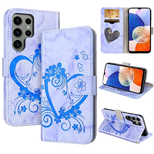 CASAFUNY Handyhülle für Samsung Galaxy A14 5G, Hülle Tasche PU Leder Flip Case Brieftasche Kartenfach Klapphülle Handytasche Case Schutzhülle für Samsung Galaxy A14 5G, Blau von CASAFUNY