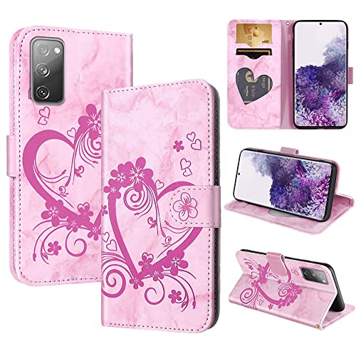 CASAFUNY Handyhülle für Samsung Galaxy S20 Hülle Tasche PU Leder Flip Case Brieftasche Kartenfach Klapphülle Handytasche Case Schutzhülle für Samsung Galaxy S20 6,2 Zoll, Rosa von CASAFUNY