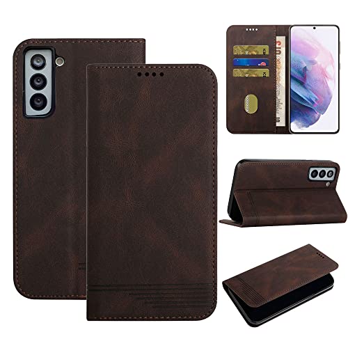 CASAFUNY Handyhülle für Samsung Galaxy S21 Plus Hülle, Samsung Galaxy S21+ 5G Lederhülle Brieftasche Klapphülle Standfunktion Handytasche mit Kartenfach Schutzhülle für Samsung S21 Plus 5G, Braun von CASAFUNY