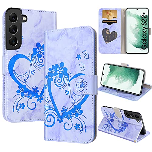 CASAFUNY Handyhülle für Samsung Galaxy S22 Plus, Samsung Galaxy S22+ Plus 5G Hülle Tasche PU Leder Flip Case Brieftasche Kartenfach Klapphülle Handytasche Case Schutzhülle für Galaxy S22+ 5G, Blau von CASAFUNY