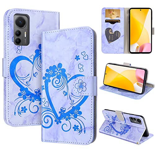 CASAFUNY Handyhülle für Xiaomi 12 Lite Hülle Tasche PU Leder Flip Case Brieftasche Kartenfach Klapphülle Handytasche Case Schutzhülle für Xiaomi 12 Lite 5G, Blau von CASAFUNY