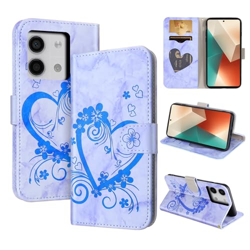 CASAFUNY Handyhülle für Xiaomi Redmi Note 13 5G Hülle Tasche PU Leder Flip Case Brieftasche Kartenfach Klapphülle Handytasche Case Schutzhülle für Xiaomi Redmi Note 13 5G, Blau von CASAFUNY