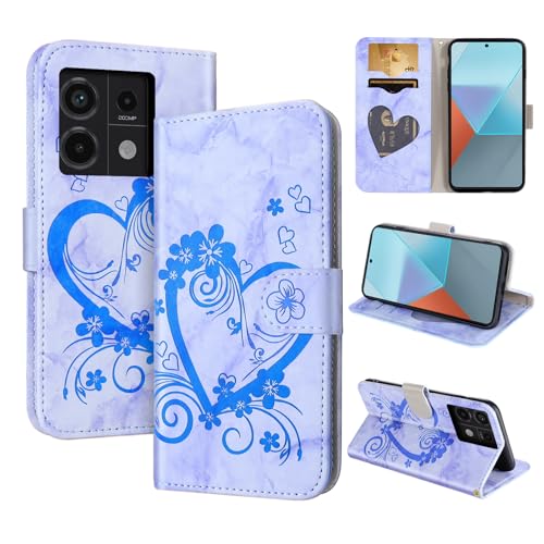 CASAFUNY Handyhülle für Xiaomi Redmi Note 13 Pro 5G Hülle Tasche PU Leder Flip Case Brieftasche Kartenfach Klapphülle Handytasche Case Schutzhülle für Xiaomi Redmi Note 13 Pro 5G, Blau von CASAFUNY