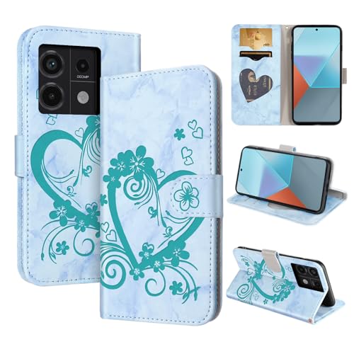 CASAFUNY Handyhülle für Xiaomi Redmi Note 13 Pro 5G Hülle Tasche PU Leder Flip Case Brieftasche Kartenfach Klapphülle Handytasche Case Schutzhülle für Xiaomi Redmi Note 13 Pro 5G, Grün von CASAFUNY