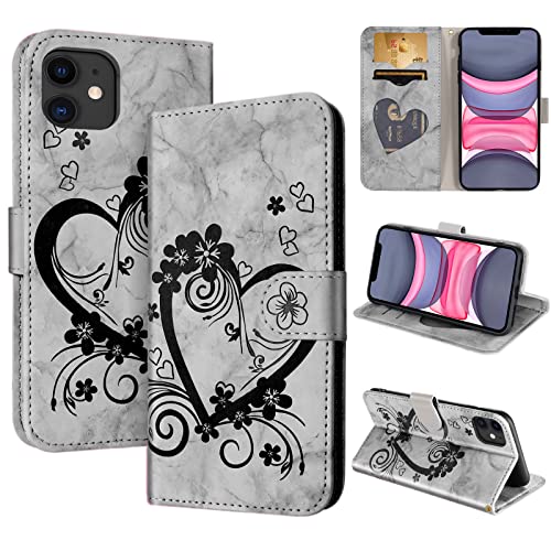 CASAFUNY Handyhülle für iPhone 11 Hülle Tasche PU Leder Flip Case Brieftasche Kartenfach Klapphülle Handytasche Case Schutzhülle für iPhone 11, Schwarz von CASAFUNY