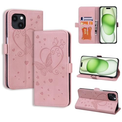 CASAFUNY Handyhülle für iPhone 15 Plus Hülle, PU Leder Tasche Cover mit Kartenfach Flip Case Magnetisch Klapphülle Schutzhülle für iPhone 15 Plus, Rosa CASAFUNY Handyhülle für iPhone 15 Plus Hülle, PU Leder Tasche Cover mit Kartenfach Flip Case Magnetisch Klapphülle Schutzhülle für iPhone 15 Plus, Rosa von CASAFUNY