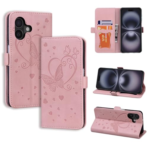 CASAFUNY Handyhülle für iPhone 16 Hülle, PU Leder Tasche Cover mit Kartenfach Flip Case Magnetisch Klapphülle Schutzhülle für iPhone 16, Rosa CASAFUNY Handyhülle für iPhone 16 Hülle, PU Leder Tasche Cover mit Kartenfach Flip Case Magnetisch Klapphülle Schutzhülle für iPhone 16, Rosa von CASAFUNY