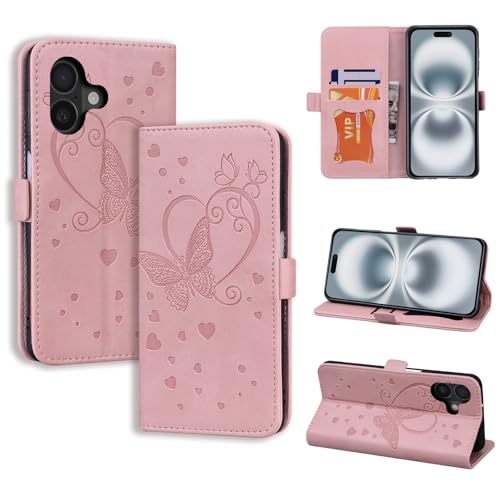CASAFUNY Handyhülle für iPhone 16 Plus Hülle, PU Leder Tasche Cover mit Kartenfach Flip Case Magnetisch Klapphülle Schutzhülle für iPhone 16 Plus, Rosa CASAFUNY Handyhülle für iPhone 16 Plus Hülle, PU Leder Tasche Cover mit Kartenfach Flip Case Magnetisch Klapphülle Schutzhülle für iPhone 16 Plus, Rosa von CASAFUNY