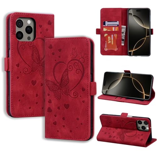 CASAFUNY Handyhülle für iPhone 16 Pro Hülle, PU Leder Tasche Cover mit Kartenfach Flip Case Magnetisch Klapphülle Schutzhülle für iPhone 16 Pro, rot CASAFUNY Handyhülle für iPhone 16 Pro Hülle, PU Leder Tasche Cover mit Kartenfach Flip Case Magnetisch Klapphülle Schutzhülle für iPhone 16 Pro, rot von CASAFUNY