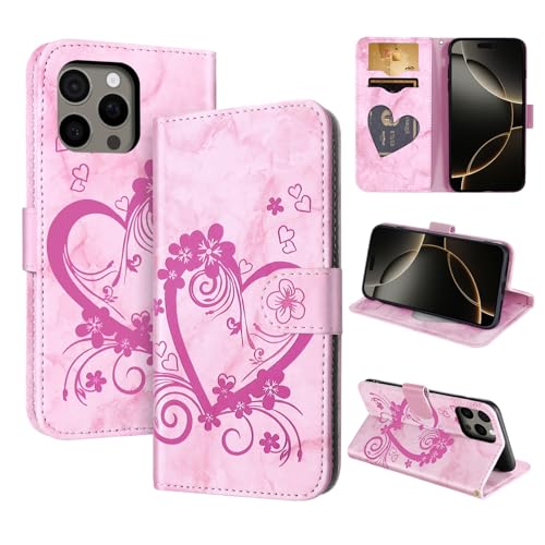 CASAFUNY Handyhülle für iPhone 16 Pro Hülle Tasche PU Leder Flip Case Brieftasche Kartenfach Klapphülle Handytasche Case Schutzhülle für iPhone 16 Pro, Rosa CASAFUNY Handyhülle für iPhone 16 Pro Hülle Tasche PU Leder Flip Case Brieftasche Kartenfach Klapphülle Handytasche Case Schutzhülle für iPhone 16 Pro, Rosa von CASAFUNY