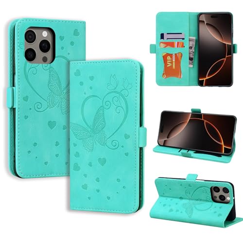CASAFUNY Handyhülle für iPhone 16 Pro Max Hülle, PU Leder Tasche Cover mit Kartenfach Flip Case Magnetisch Klapphülle Schutzhülle für iPhone 16 Pro Max, Grün CASAFUNY Handyhülle für iPhone 16 Pro Max Hülle, PU Leder Tasche Cover mit Kartenfach Flip Case Magnetisch Klapphülle Schutzhülle für iPhone 16 Pro Max, Grün von CASAFUNY