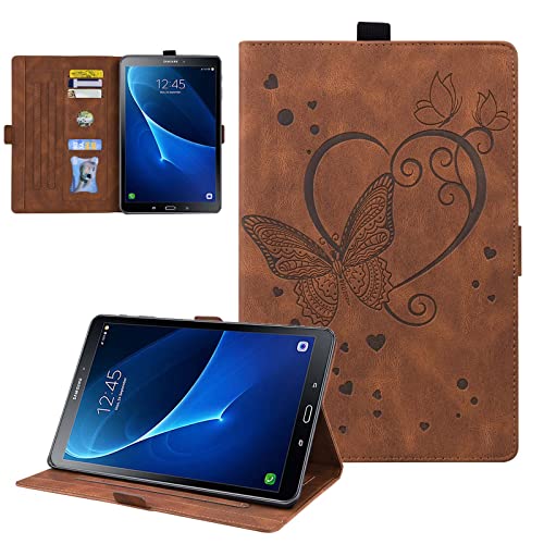 CASAFUNY Hülle Kompatibel mit Samsung Galaxy Tab A 10.1 2016 (T580/T585), Multi-Winkel Betrachtung Folio Stand Schutzhülle, Smart Case mit Auto Schlaf/Aufwach für Samsung Galaxy Tab A6 10.1, Braun von CASAFUNY