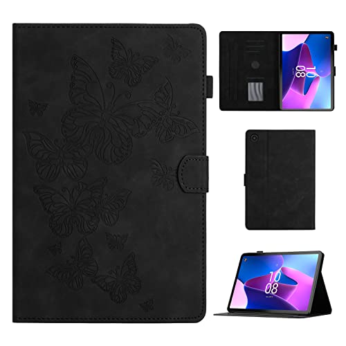 CASAFUNY Hülle für 10,6 Zoll Lenovo Tab M10 Plus 3rd Gen, PU Leder Tablette Schützhülle mit Standfunktion und Auto Schlaf/Wach Tablet Cover für Lenovo Tab M10 Plus (3rd Gen) 2022 TB125/TB128, Schwarz von CASAFUNY