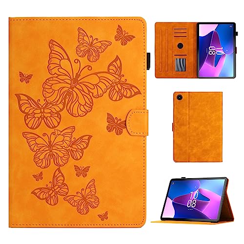 CASAFUNY Hülle für 10,6 Zoll Lenovo Tab M10 Plus 3rd Gen, PU Leder Tablette Schützhülle mit Standfunktion und Auto Schlaf/Wach Tablet Cover für Lenovo Tab M10 Plus (3rd Gen) 2022 TB125/TB128, Orange von CASAFUNY