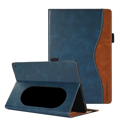 CASAFUNY Hülle für Google Pixel Tablet 11 Zoll 2023, Premium PU Leder Schutzhülle Book Cover mit Standfunktion Dokumentschlitze für Google Pixel Tablet, Blau von CASAFUNY