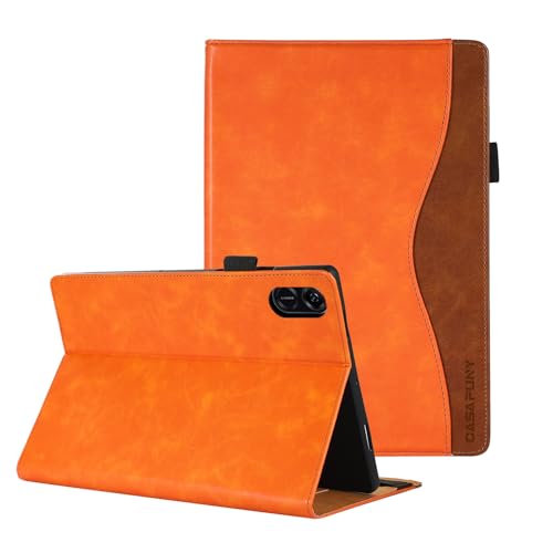 CASAFUNY Hülle für Honor Pad X9, PU Leder Schutzhülle Book Cover mit Standfunktion Dokumentschlitze für Honor Pad X9, Orange von CASAFUNY