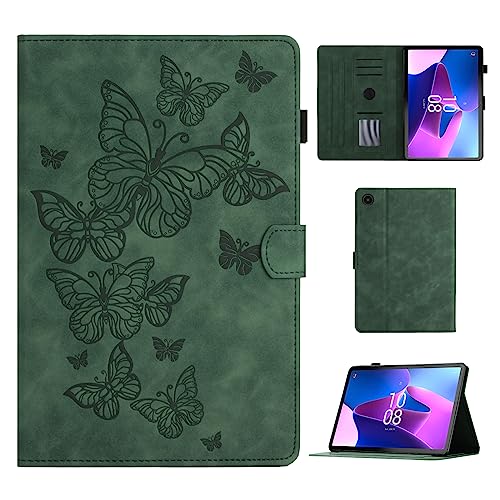 CASAFUNY Hülle für Lenovo Tab M10 3rd Gen 10.1 Zoll, PU Leder Tablette Schützhülle TB-328FU/TB-328XU mit Standfunktion und Auto Schlaf/Wach Tablet Cover für Lenovo Tab M10 (3. Generation) 2022, Grün von CASAFUNY