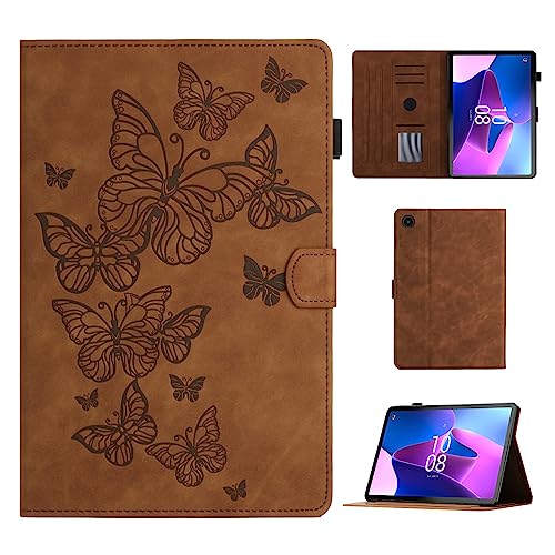 CASAFUNY Hülle für Lenovo Tab M10 3rd Gen 10.1 Zoll, PU Leder Tablette Schützhülle TB-328FU/TB-328XU mit Standfunktion und Auto Schlaf/Wach Tablet Cover für Lenovo Tab M10 (3. Generation) 2022, Braun von CASAFUNY