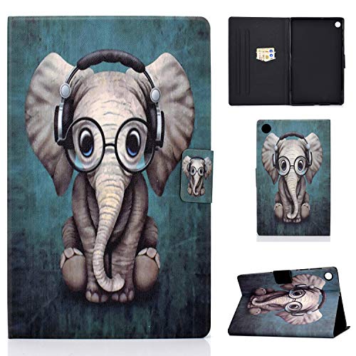 CASAFUNY Hülle für Lenovo Tab M10 Plus 3rd Gen 10,6 Zoll PU Leder Ultradünne Schutzhülle mit Standfunktion Case Cover für Lenovo Tab M10 Plus 3rd Gen 10,6'' TB-125/128FU, Elefant von CASAFUNY