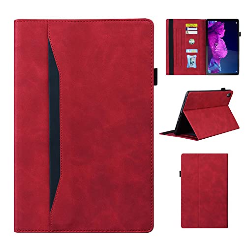 CASAFUNY Hülle für Lenovo Tab P11 (TB-J606/TB-J607) / P11 Plus (TB-J616), PU Leder Tablethülle Multi-Winkel Schutzhülle Flip Cover Smart Case für Lenovo Tab P11 & P11 Plus 11 Zoll 2021, Rot von CASAFUNY