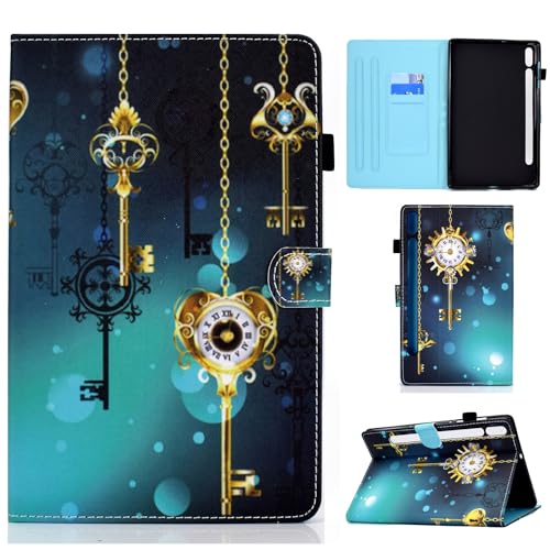 CASAFUNY Hülle für Lenovo Tab P12 12.7 Zoll 2023 mit Stifthalter, PU Leder Tablette Schützhülle Stand Folio Cover mit Auto Schlafen/Wachen Tablet Case für Lenovo Tab P12 2023, Antike Uhr von CASAFUNY
